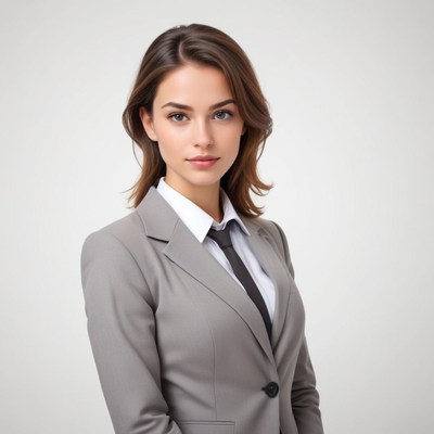 Businesswoman in formal attire poses for a portrait