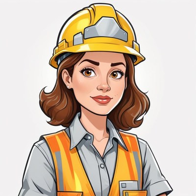 Woman in safety gear smiling confidently at work site