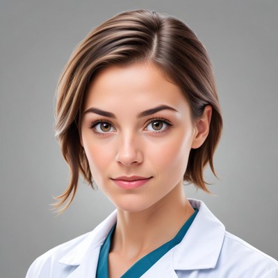 Doctor in a white coat with a neutral look