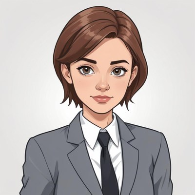 Professional woman in a business suit with a confident look