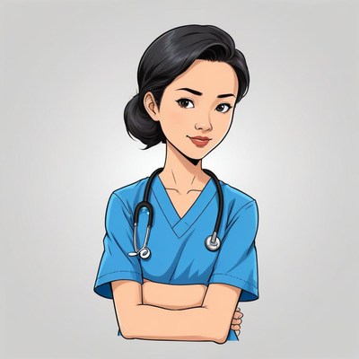 Young female nurse standing confidently with a stethoscope