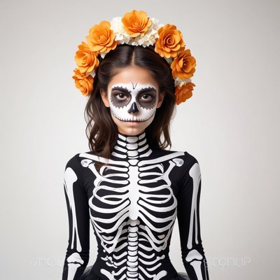 Beautiful skeleton costume for a festive celebration