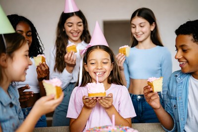 Celebration with friends at a birthday party