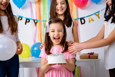 Celebrating a joyful birthday with friends and cake