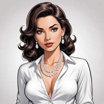 Elegant woman in classic attire with jewelry