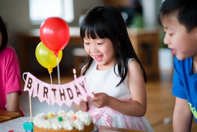 Happy birthday celebration for a young girl with friends