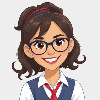 Smiling girl with glasses showcasing a cheerful expression
