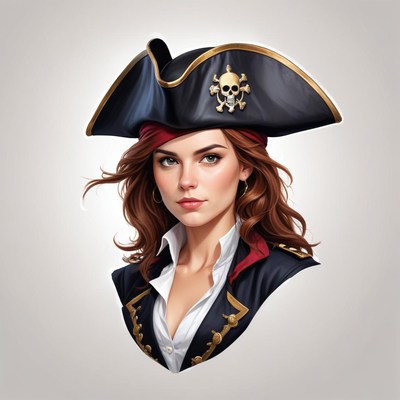 Female pirate in a classic pirate outfit and hat