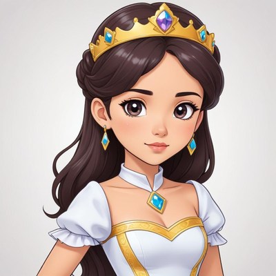 Beautiful young princess character in elegant attire