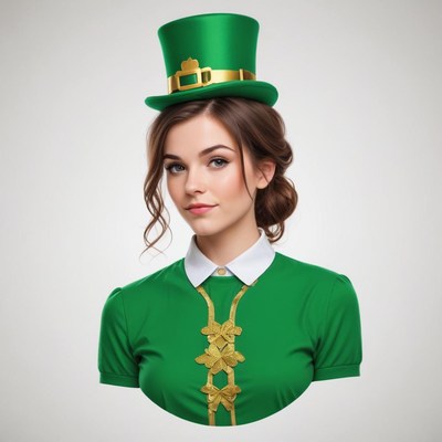Woman in green outfit celebrating st. patrick's day