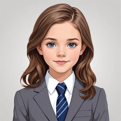 Young girl in formal attire with a confident expression