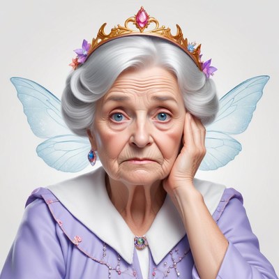 Elegant fairy queen with a somber expression