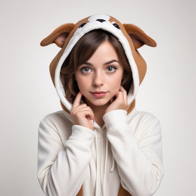Young person in animal costume posing for the camera