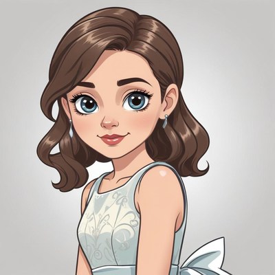 Young girl in a beautiful dress with a soft smile