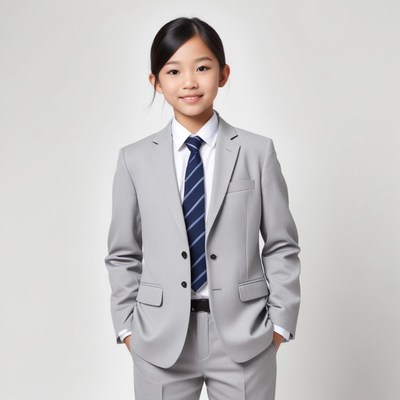 Young child dressed elegantly in a suit and tie