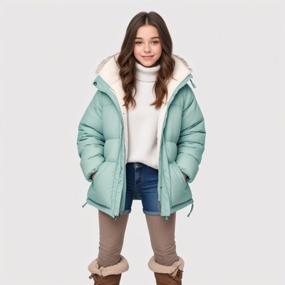 Young girl in a cozy winter outfit with confidence