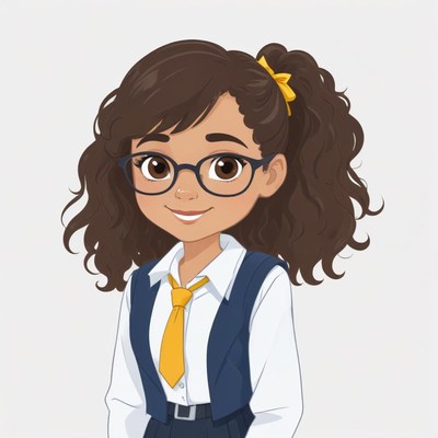 Cheerful girl in school uniform posing with confidence