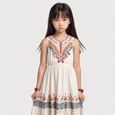 Child in traditional dress with colorful embroidery