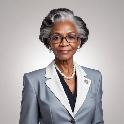 Chic woman in business attire with stylish hair