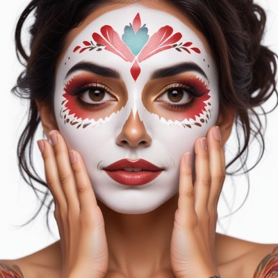 Beautiful woman with face paint for celebration event