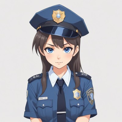 Young police officer in uniform with a friendly expression