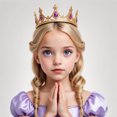 Young girl in royal attire with a golden crown