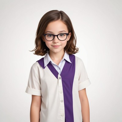 Girl in glasses wearing school uniform