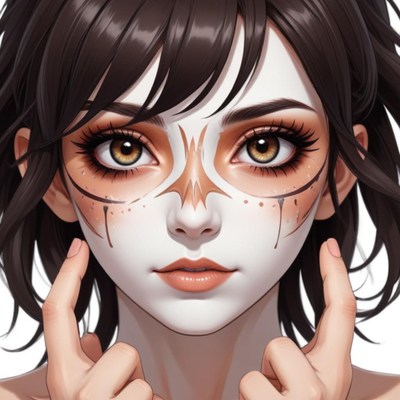 Close-up of young woman with artistic face paint