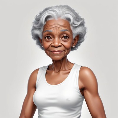 Strong elderly woman smiling with confidence