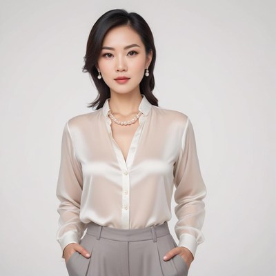 Elegant woman in stylish outfit with confident pose