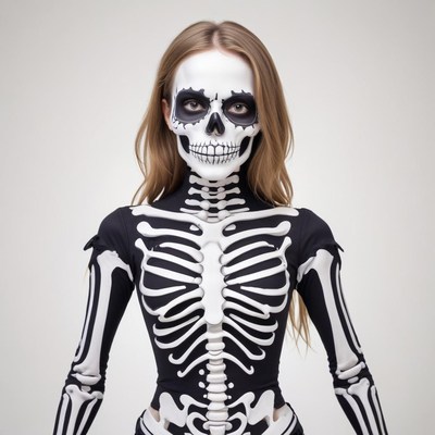 Skeleton makeup art for halloween celebration
