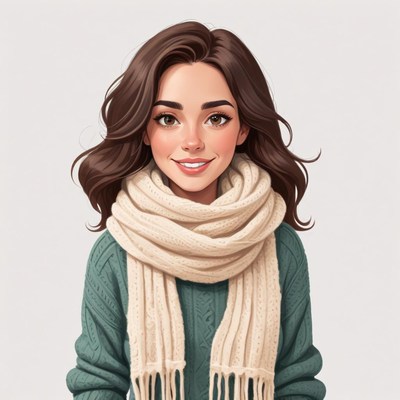 Young woman smiling in warm sweater and scarf
