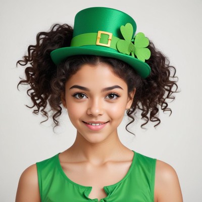 Celebrating st. patrick's day with a green hat and smile