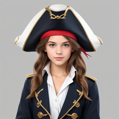 Young pirate dressed in classic attire with hat and bandana