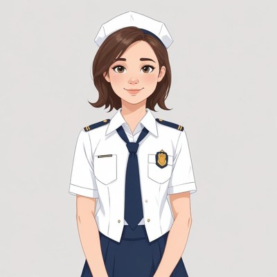 Young officer in uniform smiling for the camera