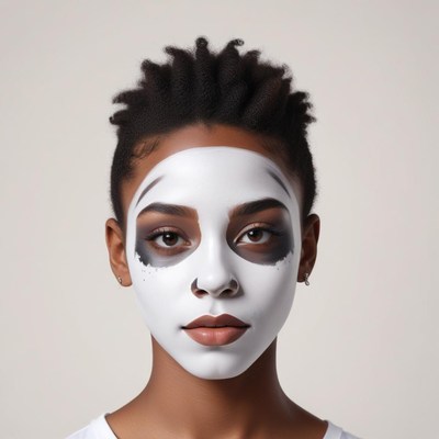 Creative portrait of a young woman with artistic face paint
