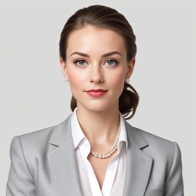 Professional woman in elegant attire for business portrait