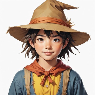 Young farmhand in a straw hat with friendly smile