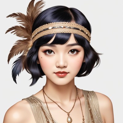 Elegant woman in vintage style with accessories