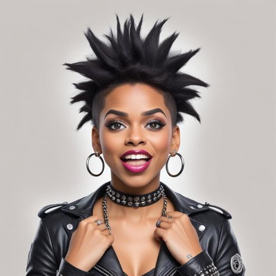 Unique hairstyle showcased in stylish portrait