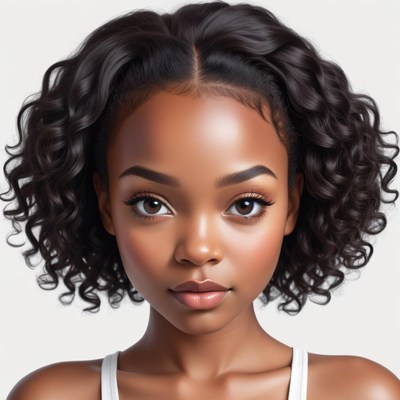 Beautiful young woman with curly hair