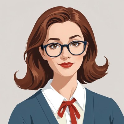 Woman with glasses and stylish hair in casual attire