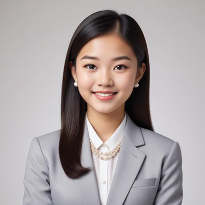 Professional woman in business attire with a smile