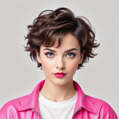 Model showcases vibrant style with pink jacket