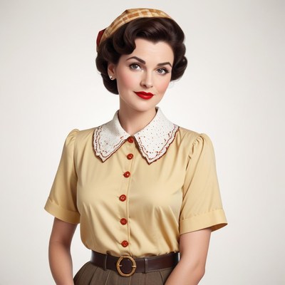 Vintage style portrait of a woman with classic fashion