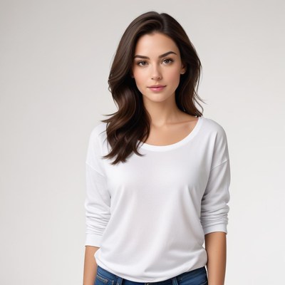 Young woman in casual outfit with natural look