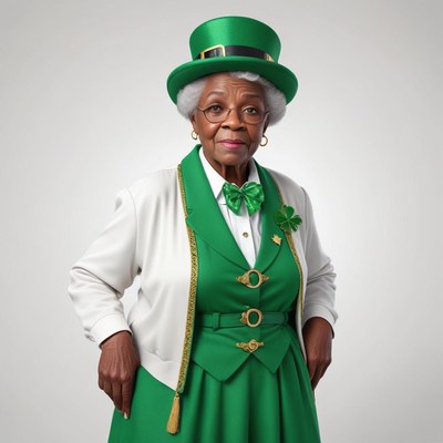 Elegant woman dressed for st. patrick's day celebration