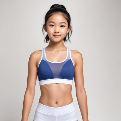 Young athlete shows confidence in workout gear