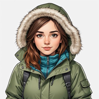 Young woman in winter coat ready for outdoor adventure