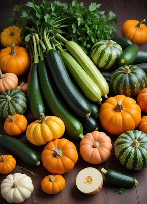 Harvest of fresh vegetables in autumn colors